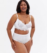 New Look Curves Off White Lace High Waist Briefs